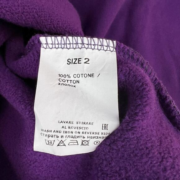 Gaelle Paris Women Purple Oversized Relaxed Hoody Cotton Sweatshirt Size IT 2 - Picture 10 of 12